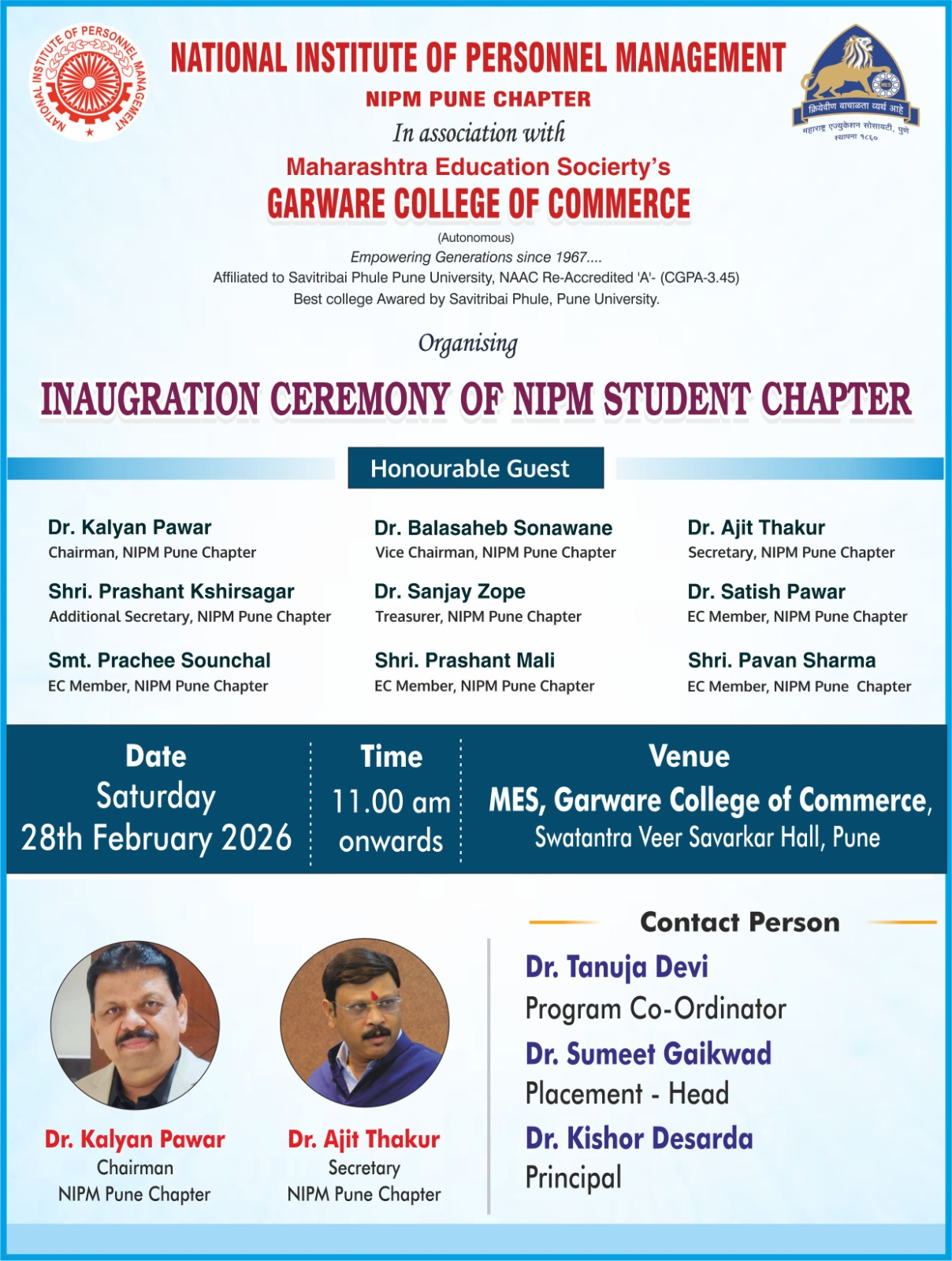 Inauguration at MES Garware College